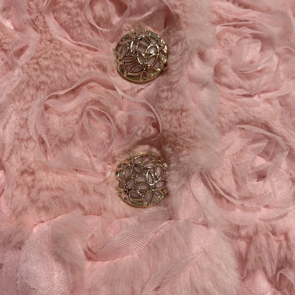 Blueberry Boulevard Girls Pink Faux Fur Rosette Coat Size 6‎ MCB35177